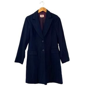 Vintage Tocca Wool Baby Alpaca Pea Coat Women's Size 2 Navy Blue Mid Length